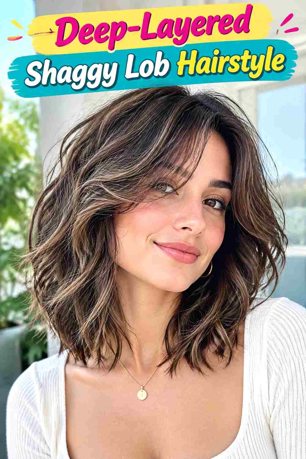 Deep-Layered Shaggy Lob Hairstyle