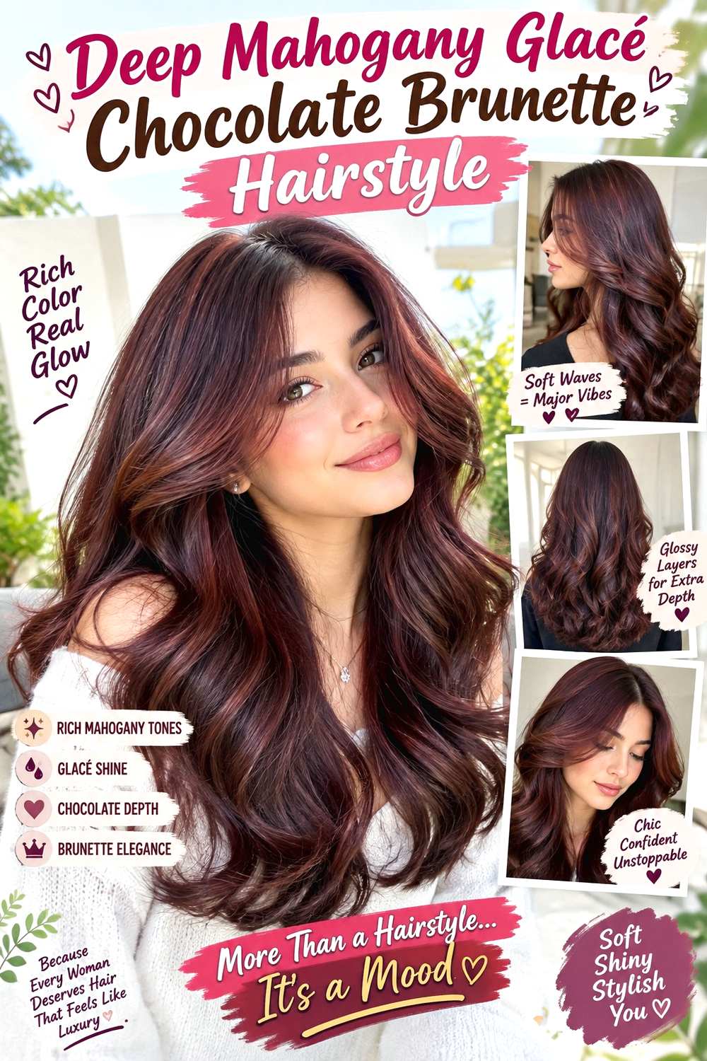 Deep Mahogany Glacé Chocolate Brunette Hairstyle