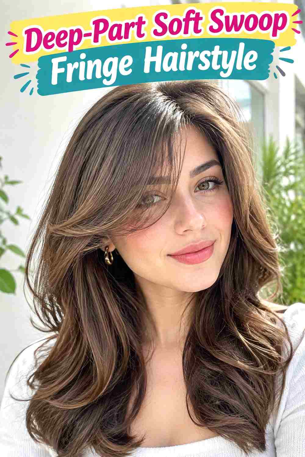 Deep-Part Soft Swoop Fringe Hairstyle