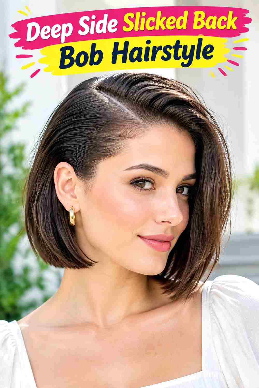Deep Side Slicked Back Bob Hairstyle