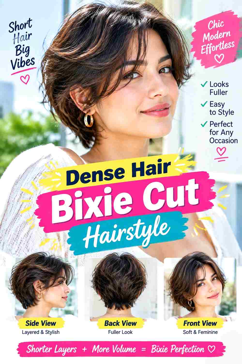 Dense Hair Bixie Cut Hairstyle