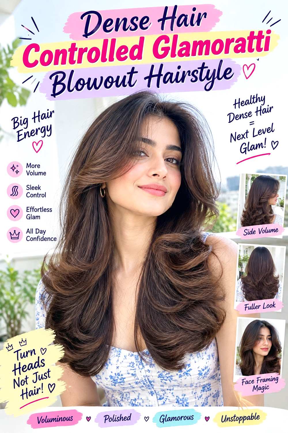 Dense Hair Controlled Glamoratti Blowout Hairstyle