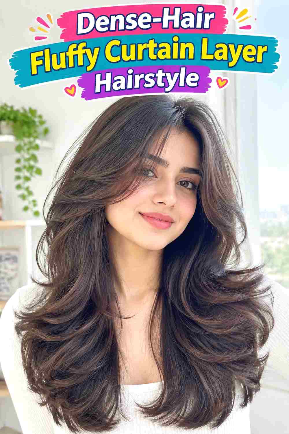 Dense-Hair Fluffy Curtain Layer Hairstyle