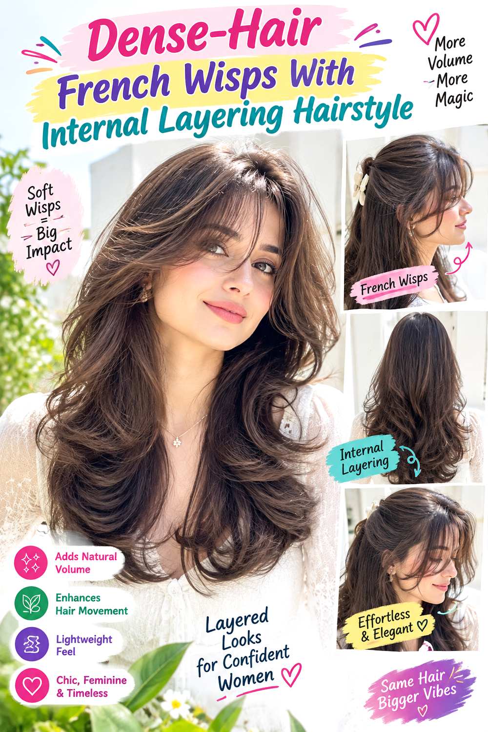 Dense-Hair French Wisps With Internal Layering Hairstyle