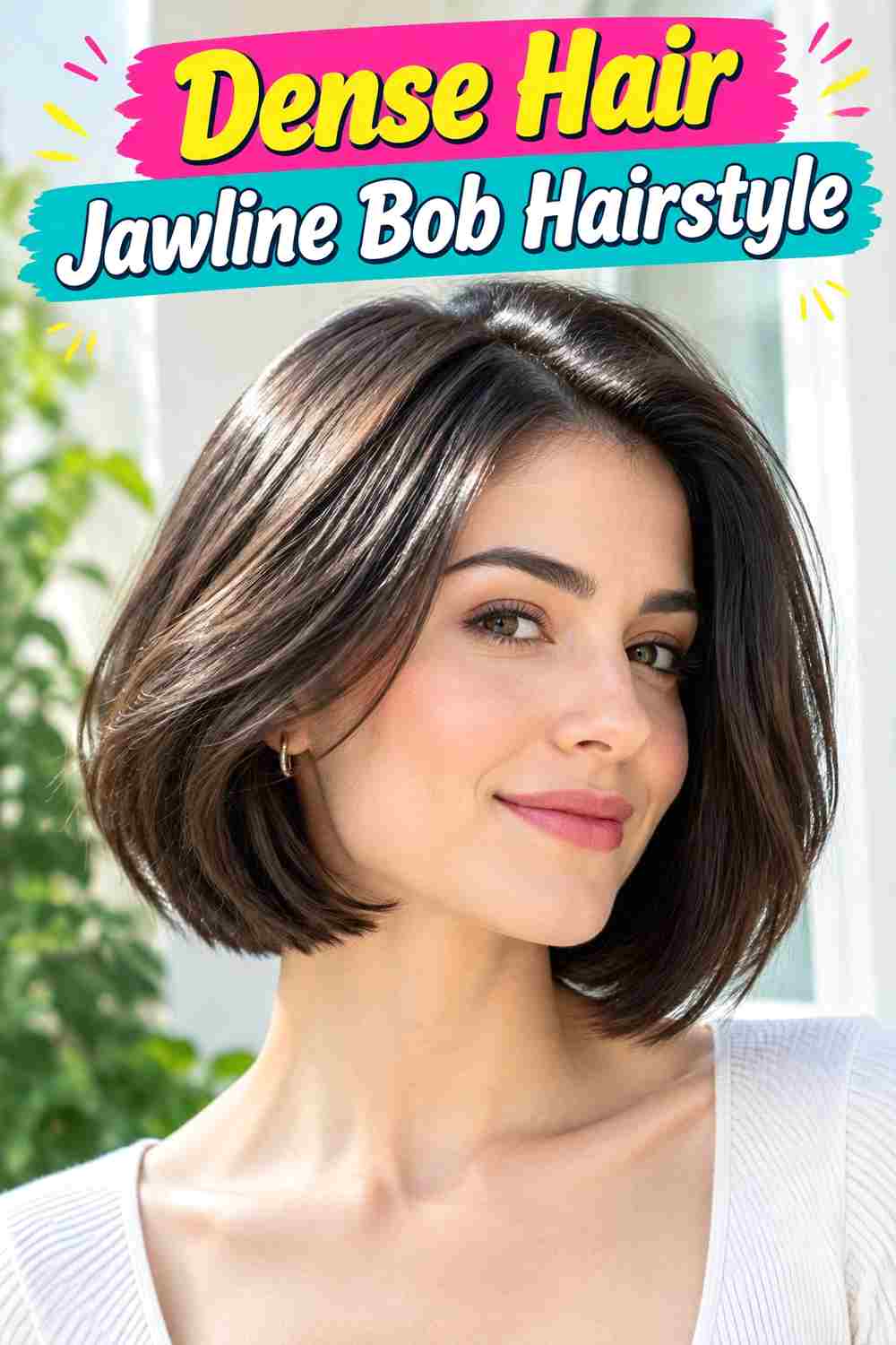 Dense Hair Jawline Bob Hairstyle