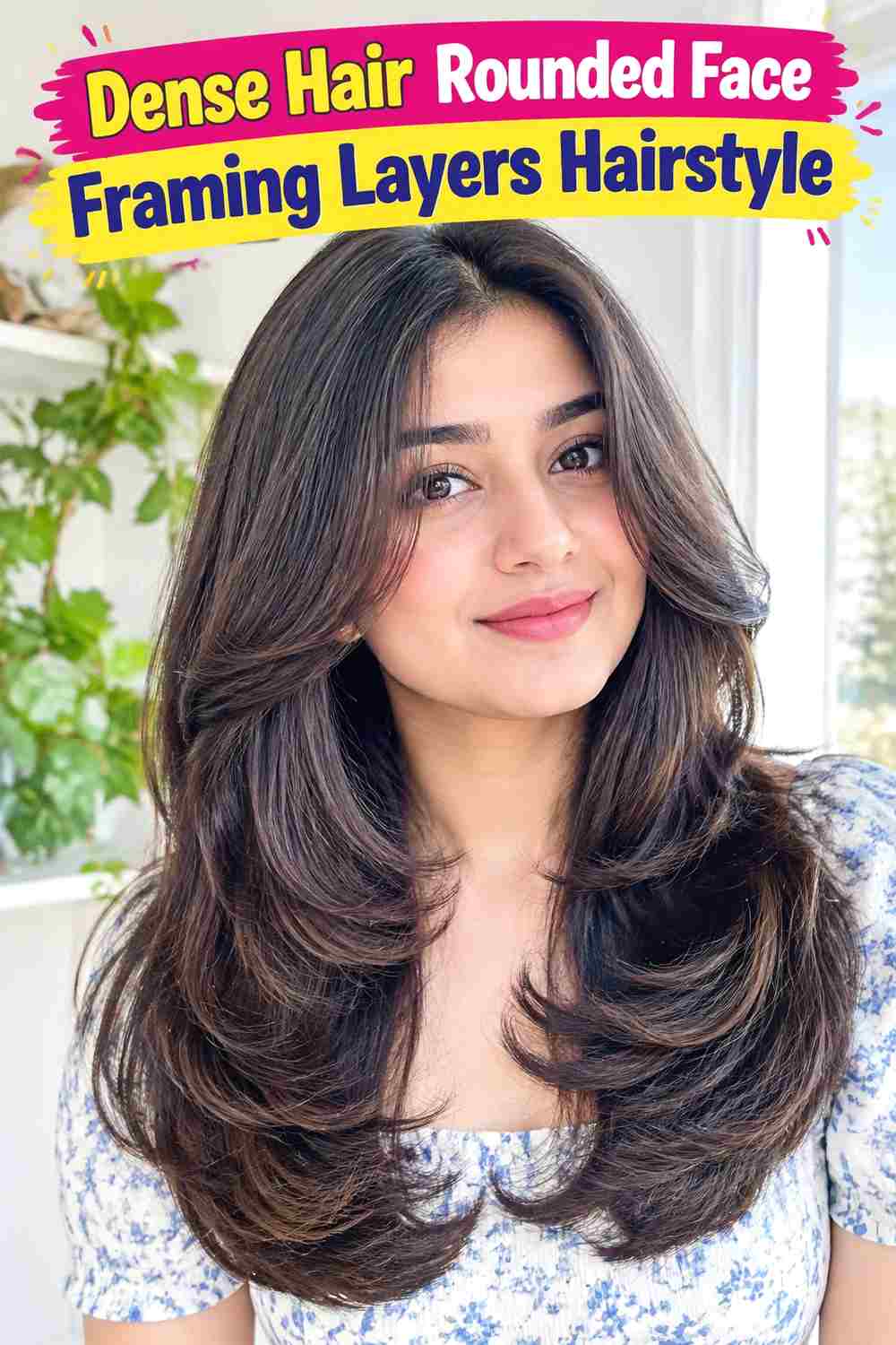 Dense Hair Rounded Face Framing Layers Hairstyle