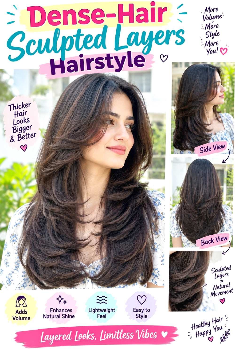 Dense-Hair Sculpted Layers Hairstyle