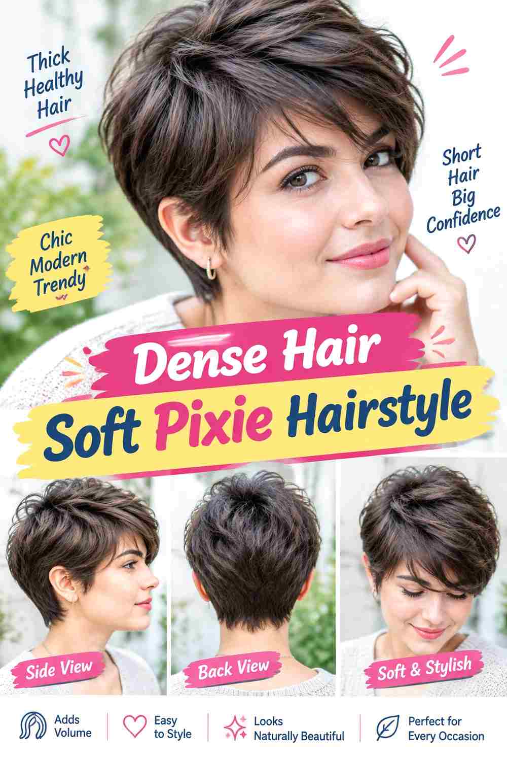 Dense Hair Soft Pixie Hairstyle