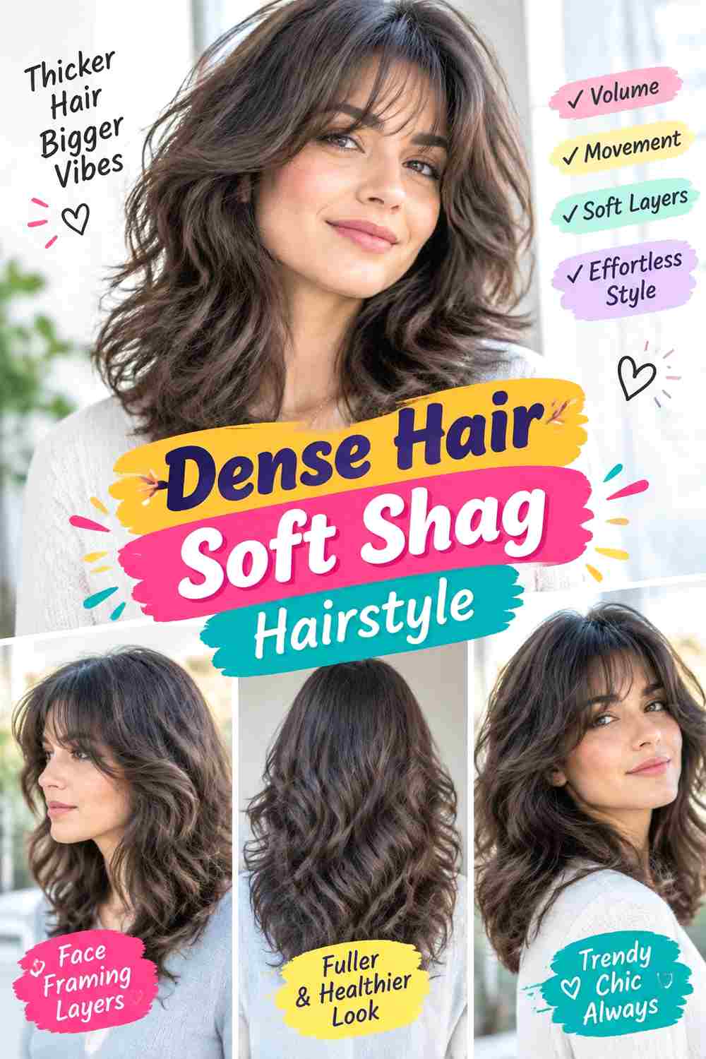 Dense Hair Soft Shag Hairstyle