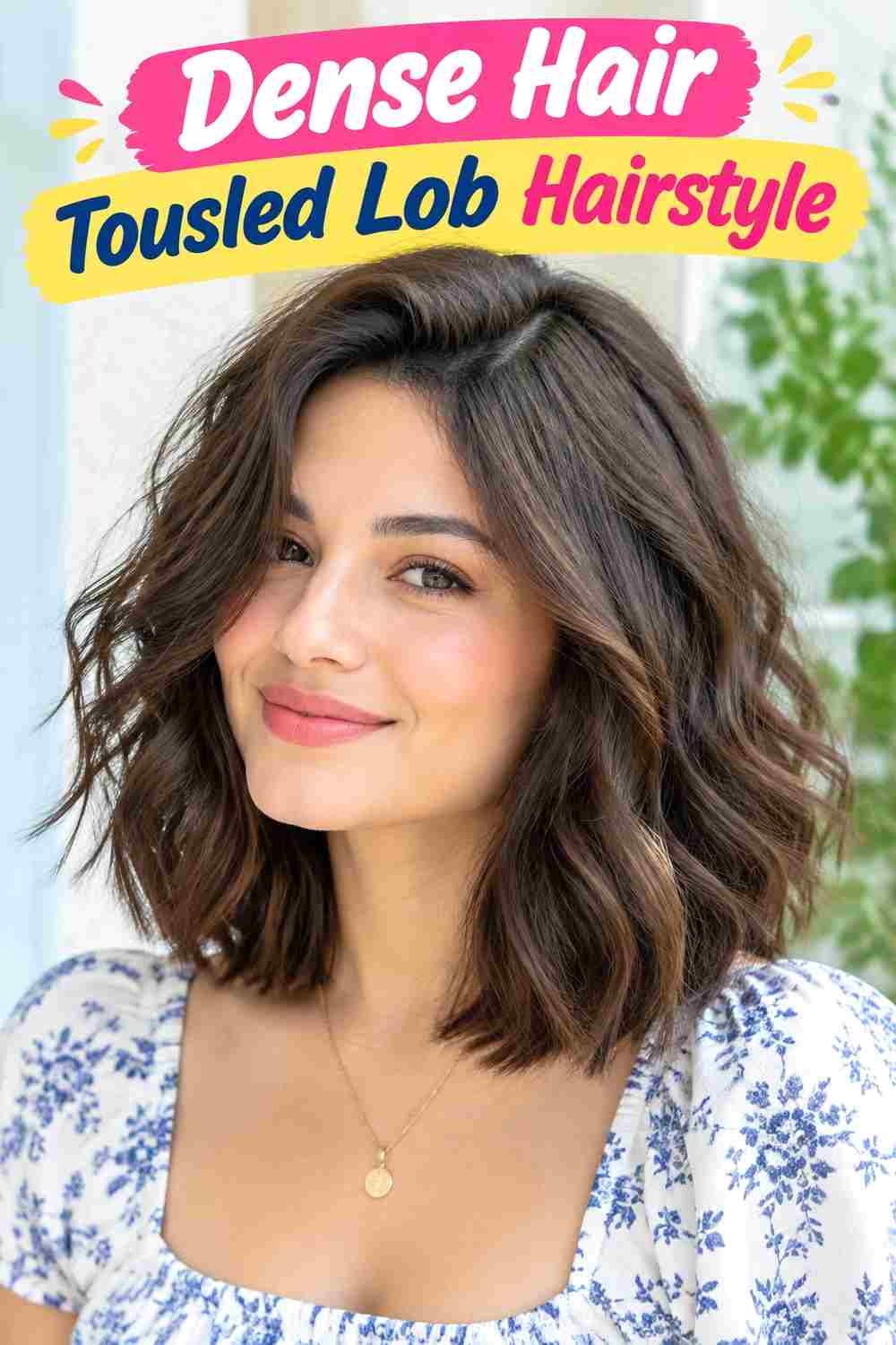 Dense Hair Tousled Lob Hairstyle