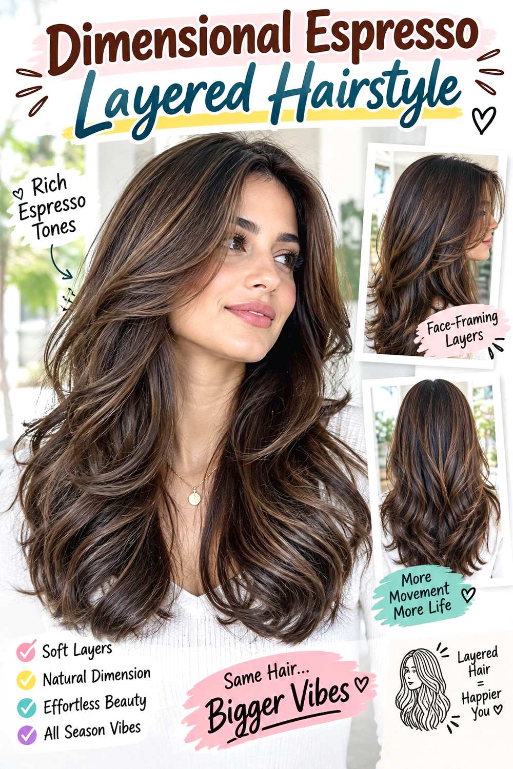 Dimensional Espresso Layered Hairstyle
