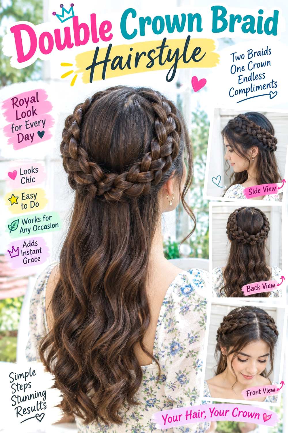 Double Crown Braid Hairstyle