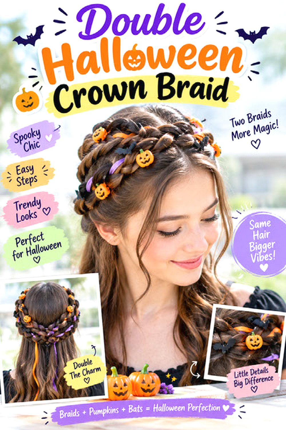 Double Halloween Crown Braid