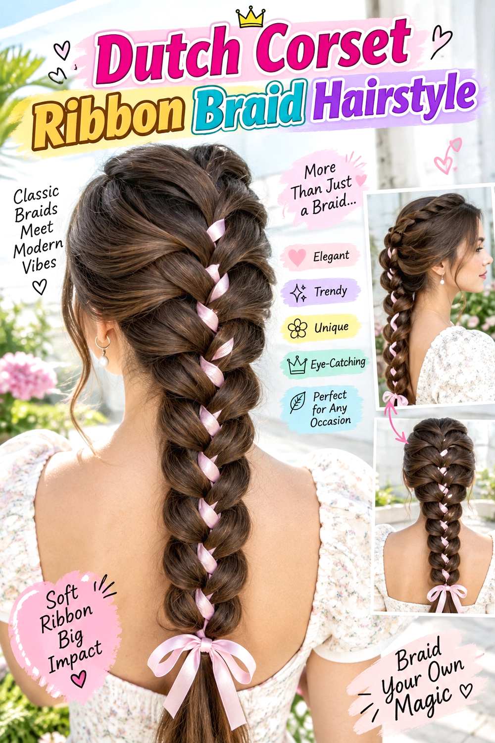 Dutch Corset Ribbon Braid Hairstyle