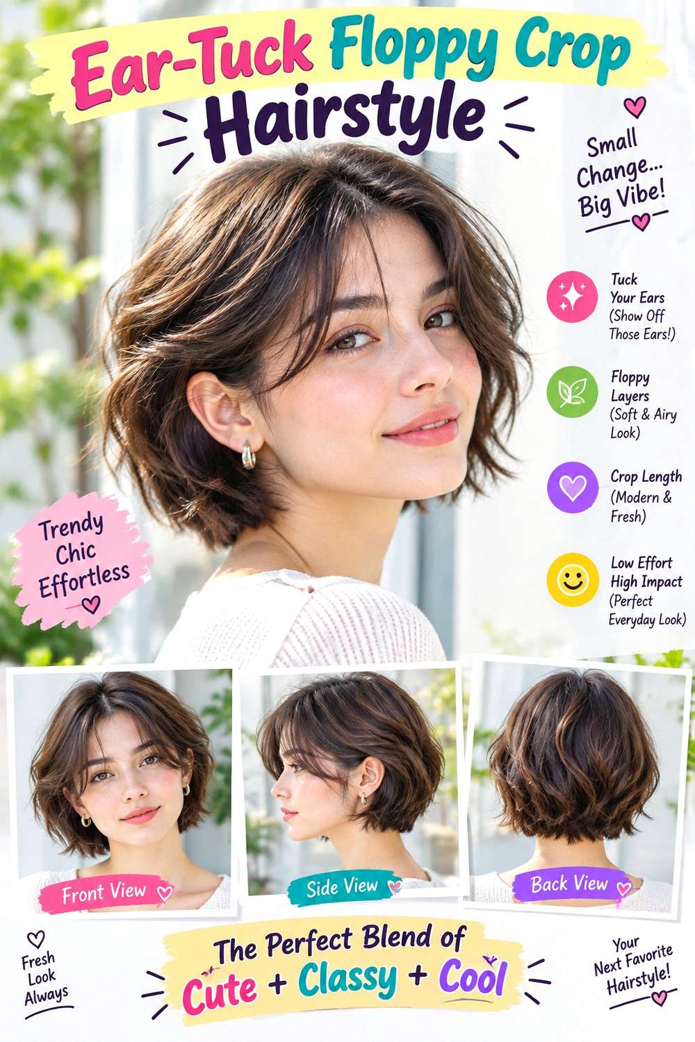 Ear-Tuck Floppy Crop Hairstyle