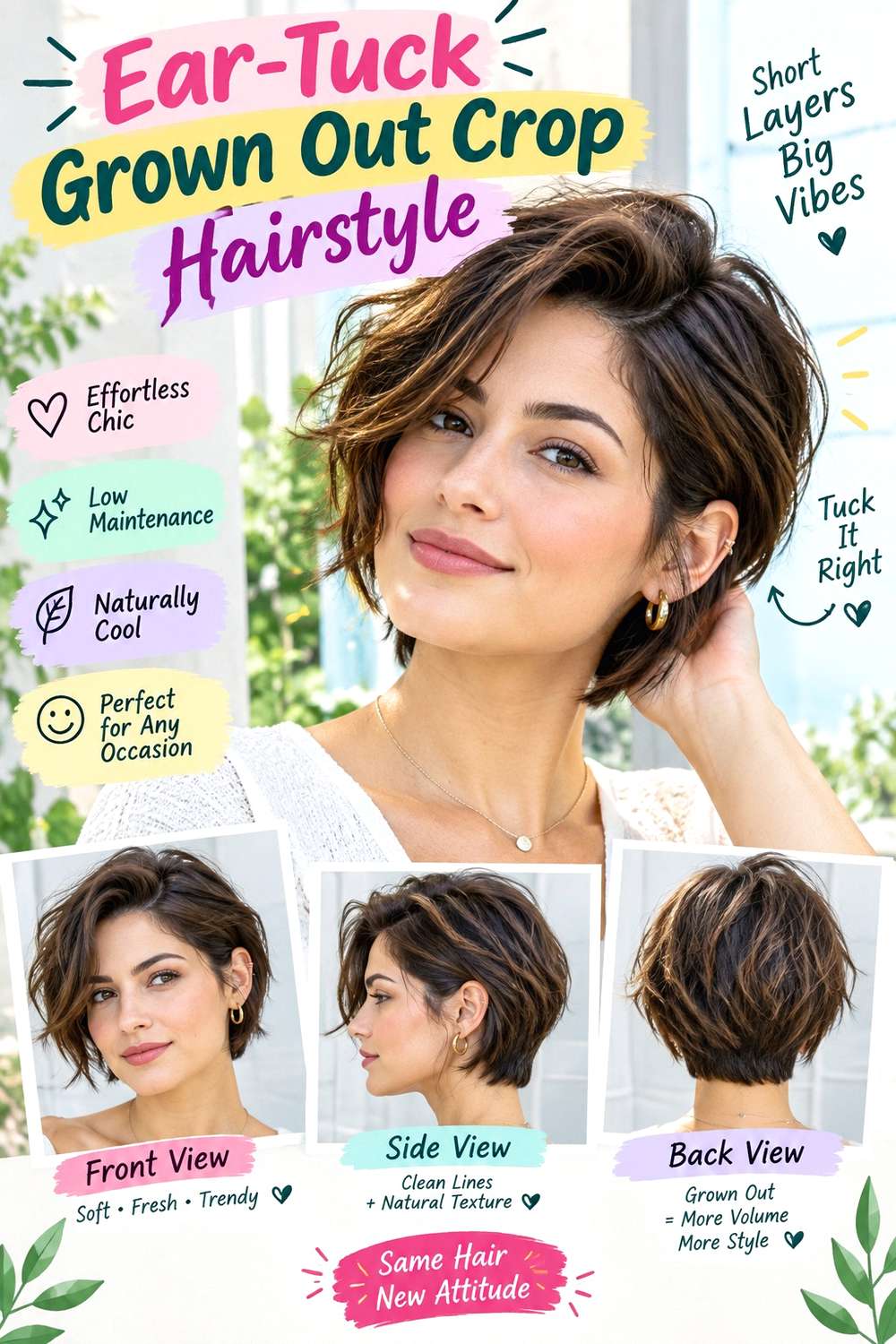 Ear-Tuck Grown Out Crop Hairstyle