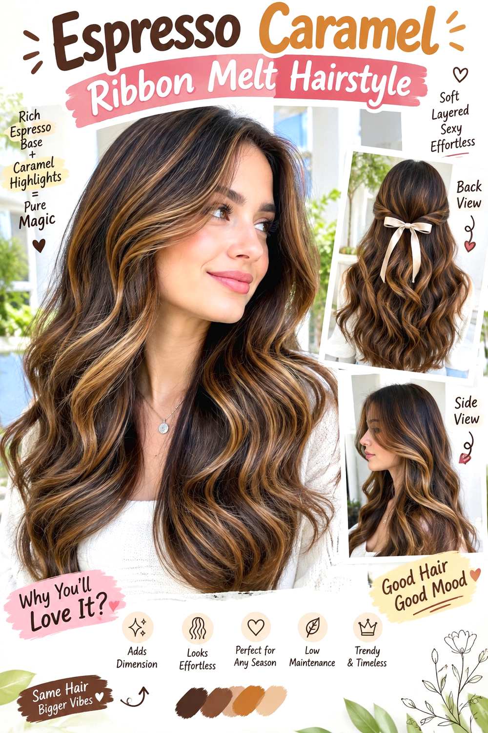 Espresso Caramel Ribbon Melt Hairstyle