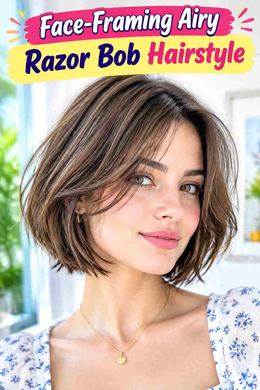 Face-Framing Airy Razor Bob Hairstyle