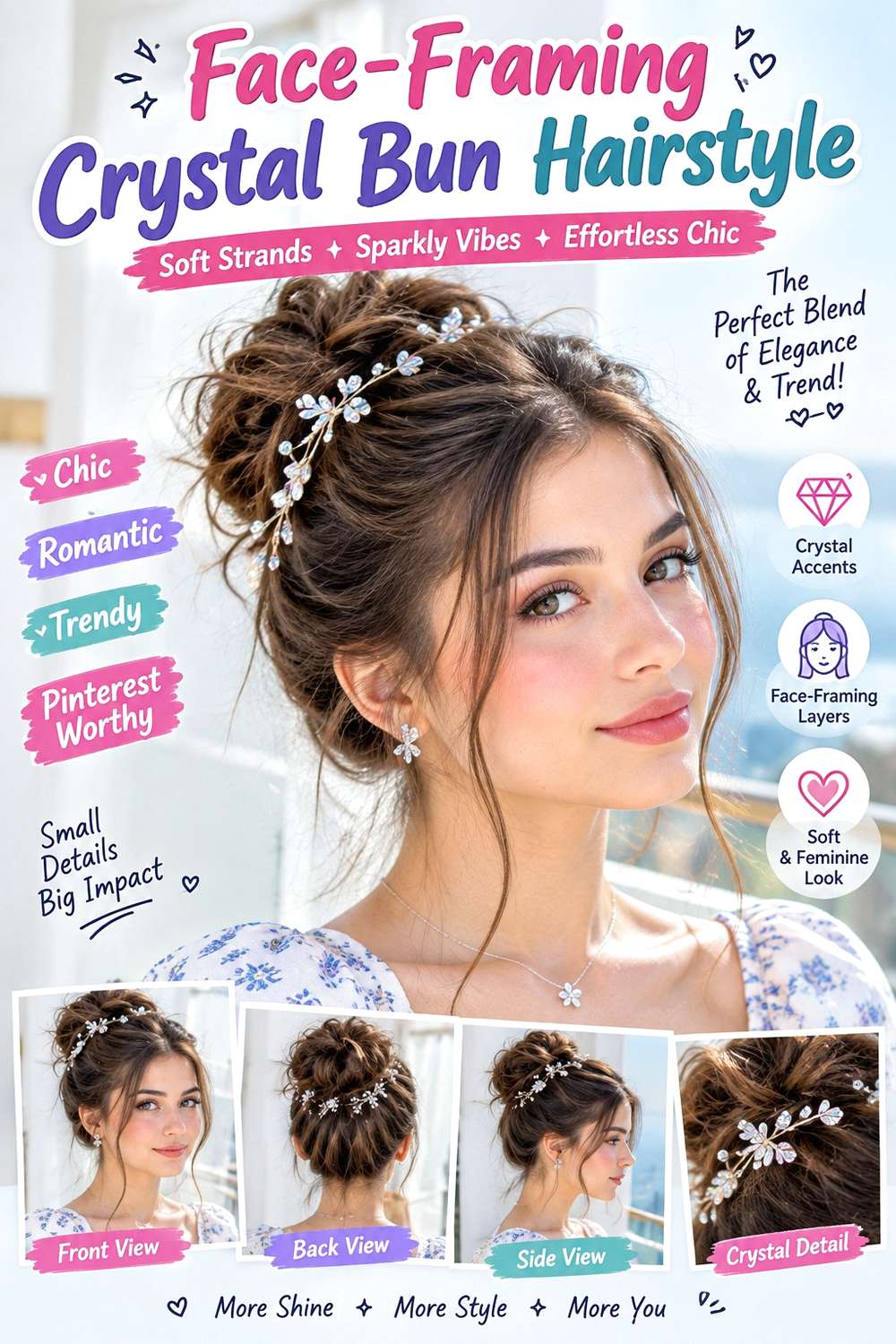 Face-Framing Crystal Bun Hairstyle