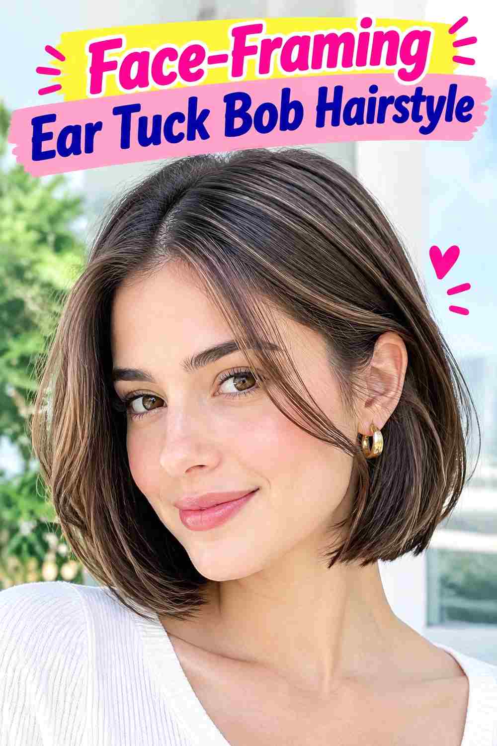 Face-Framing Ear Tuck Bob Hairstyle