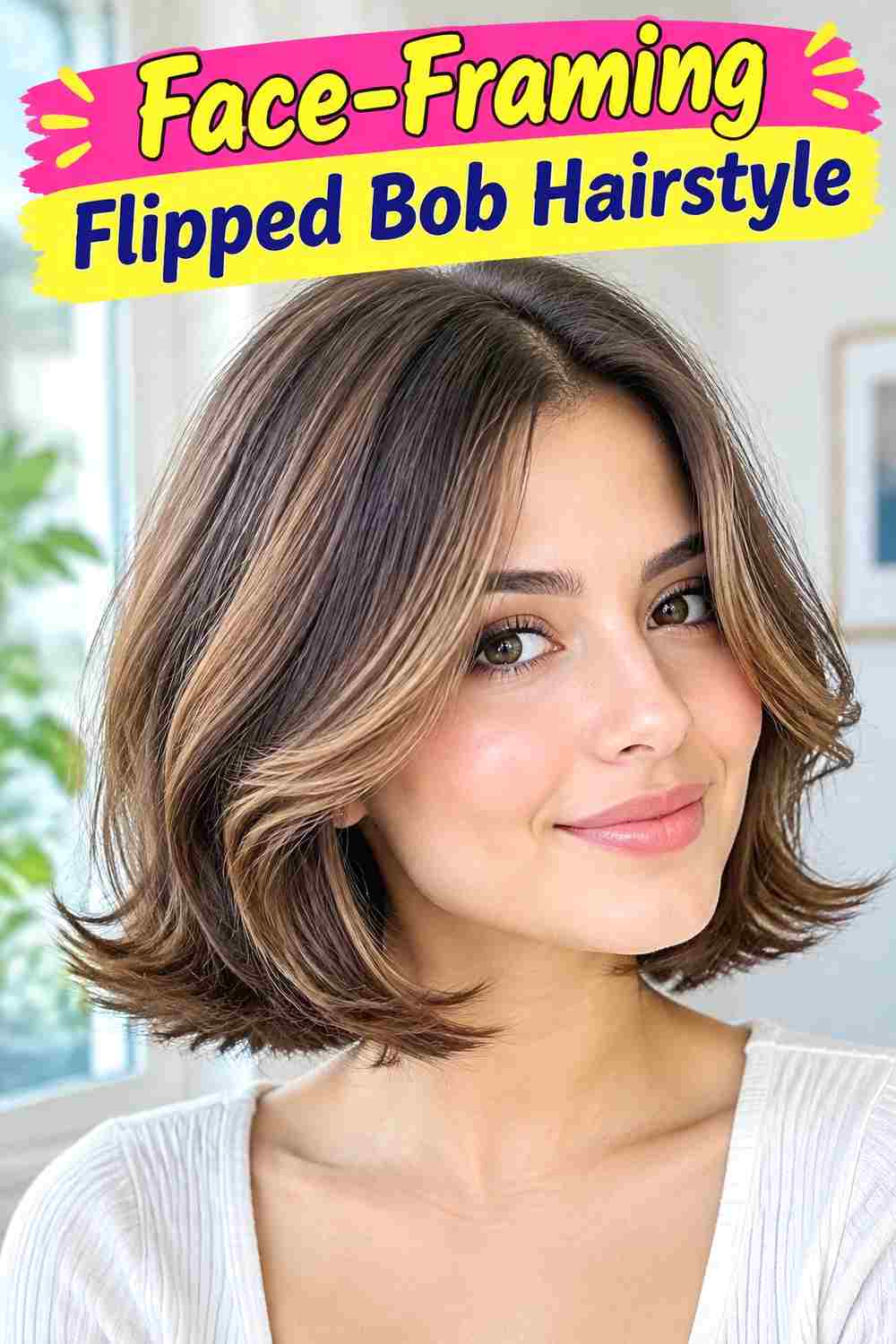 Face-Framing Flipped Bob Hairstyle