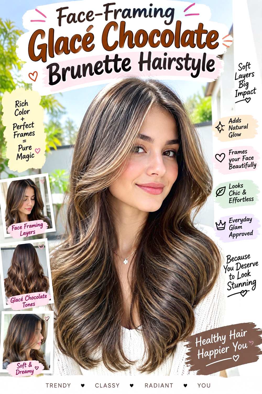 Face-Framing Glacé Chocolate Brunette Hairstyle