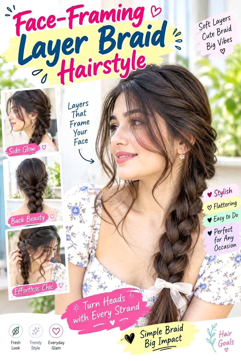 Face-Framing Layer Braid Hairstyle