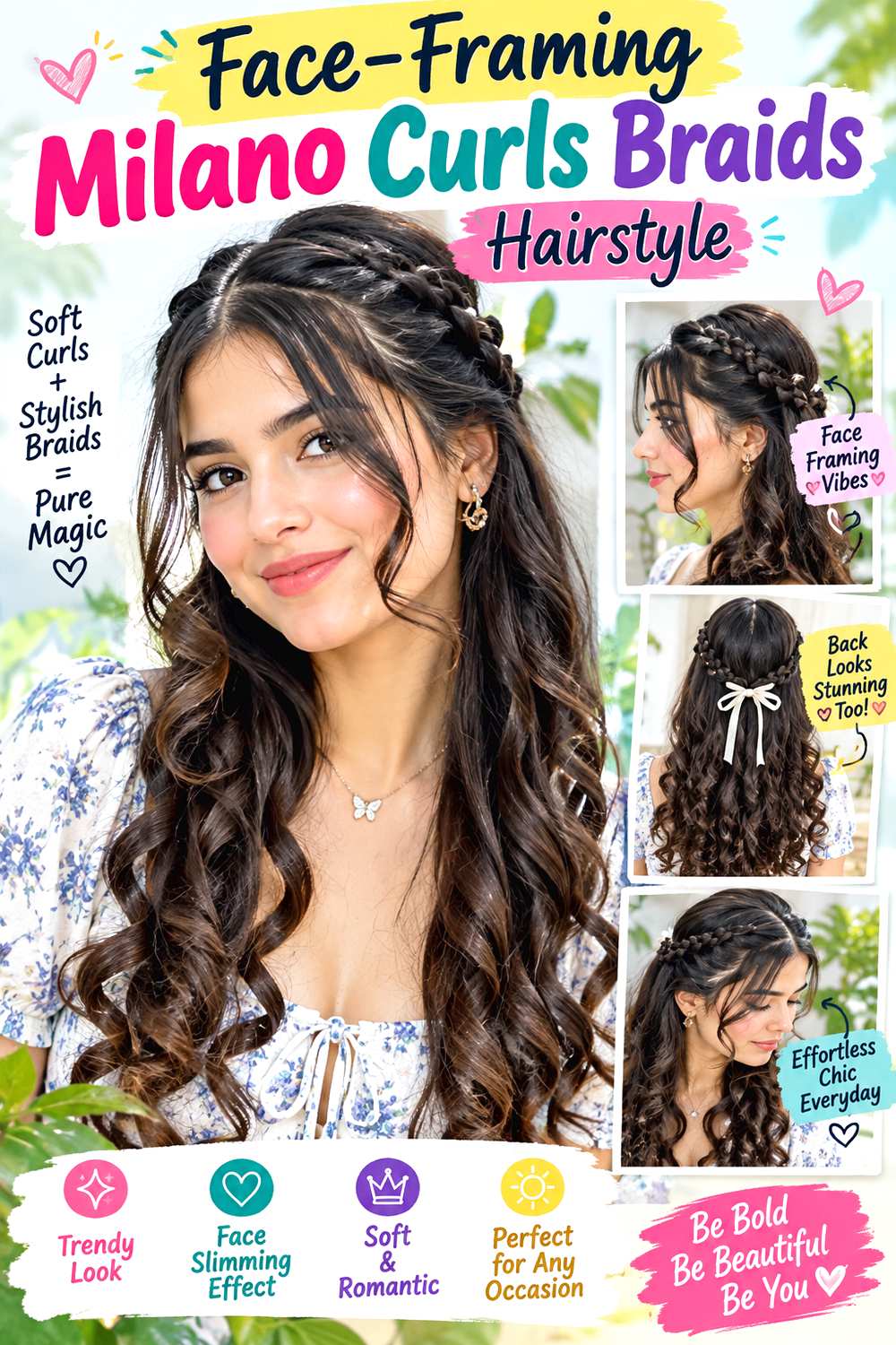 Face-Framing Milano Curls Braids Hairstyle