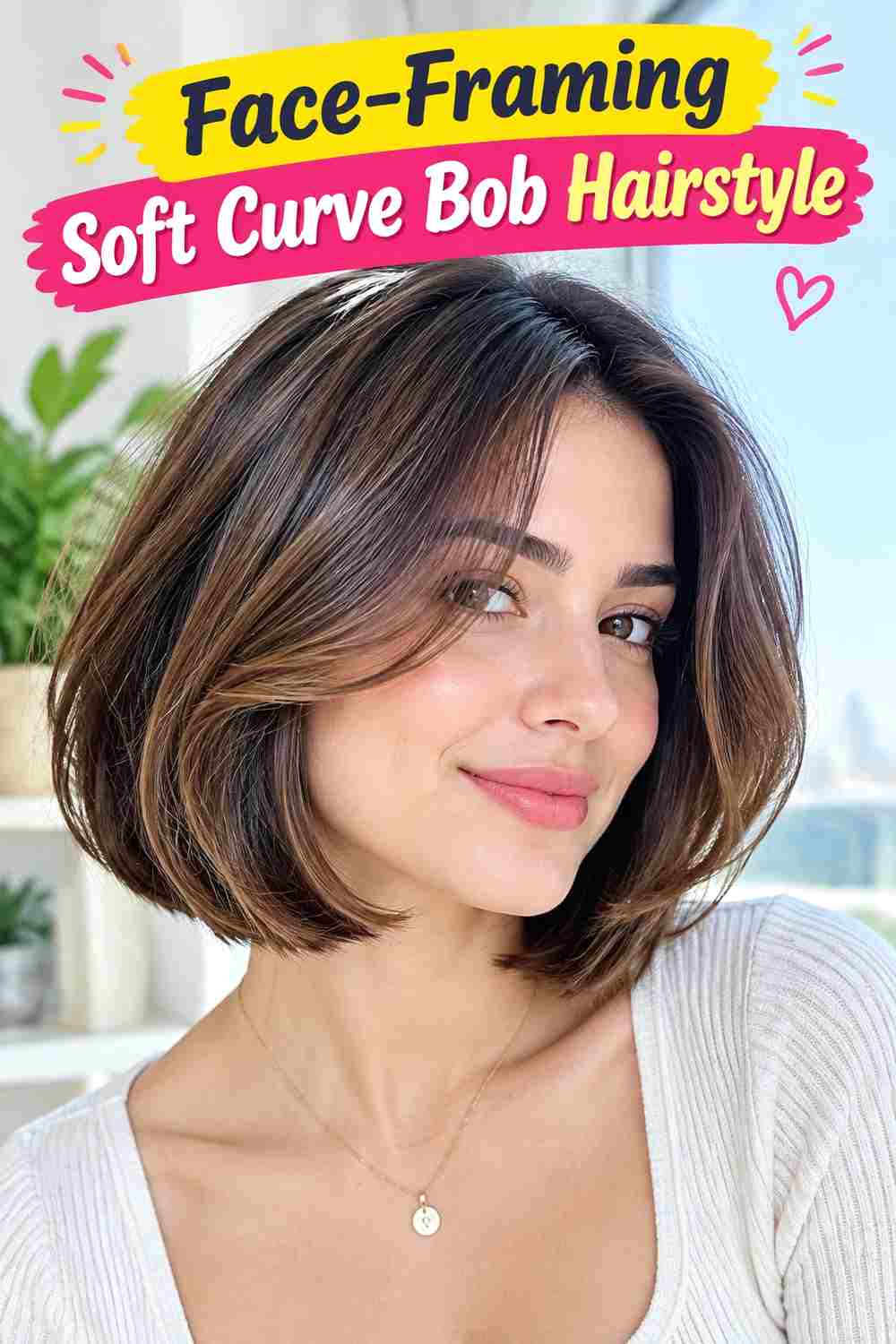 Face-Framing Soft Curve Bob Hairstyle