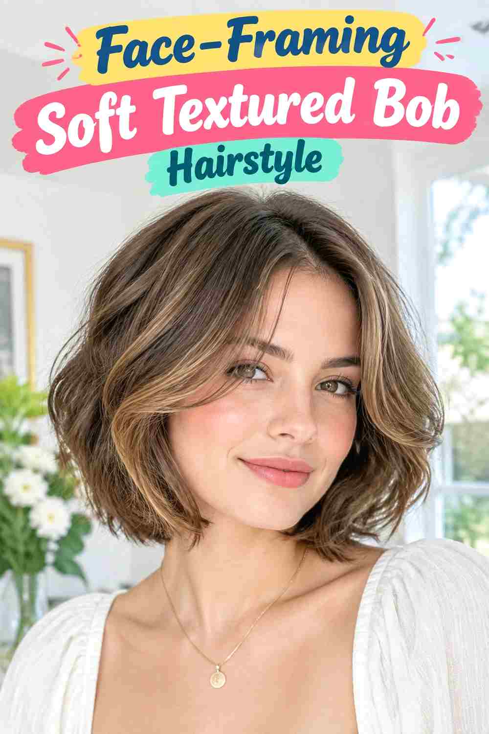 Face-Framing Soft Textured Bob Hairstyle