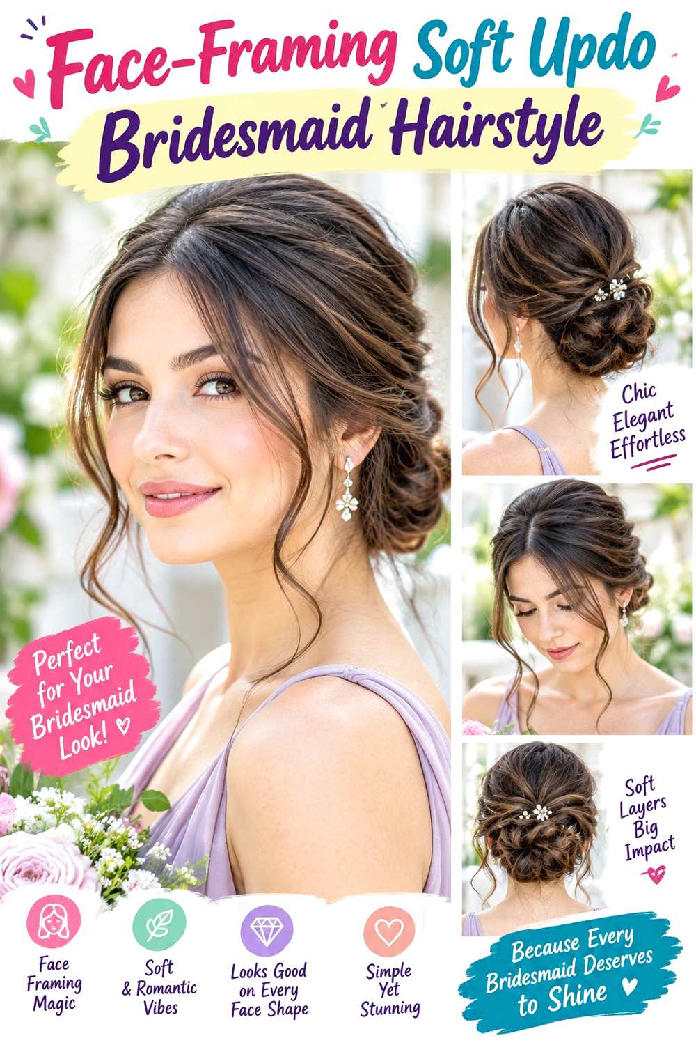Face-Framing Soft Updo Bridesmaid Hairstyle