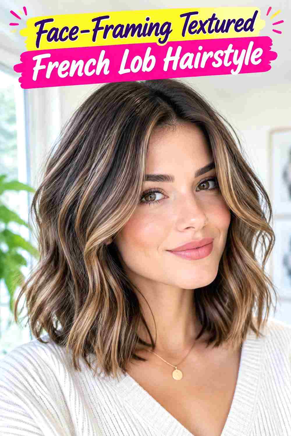 Face-Framing Textured French Lob Hairstyle