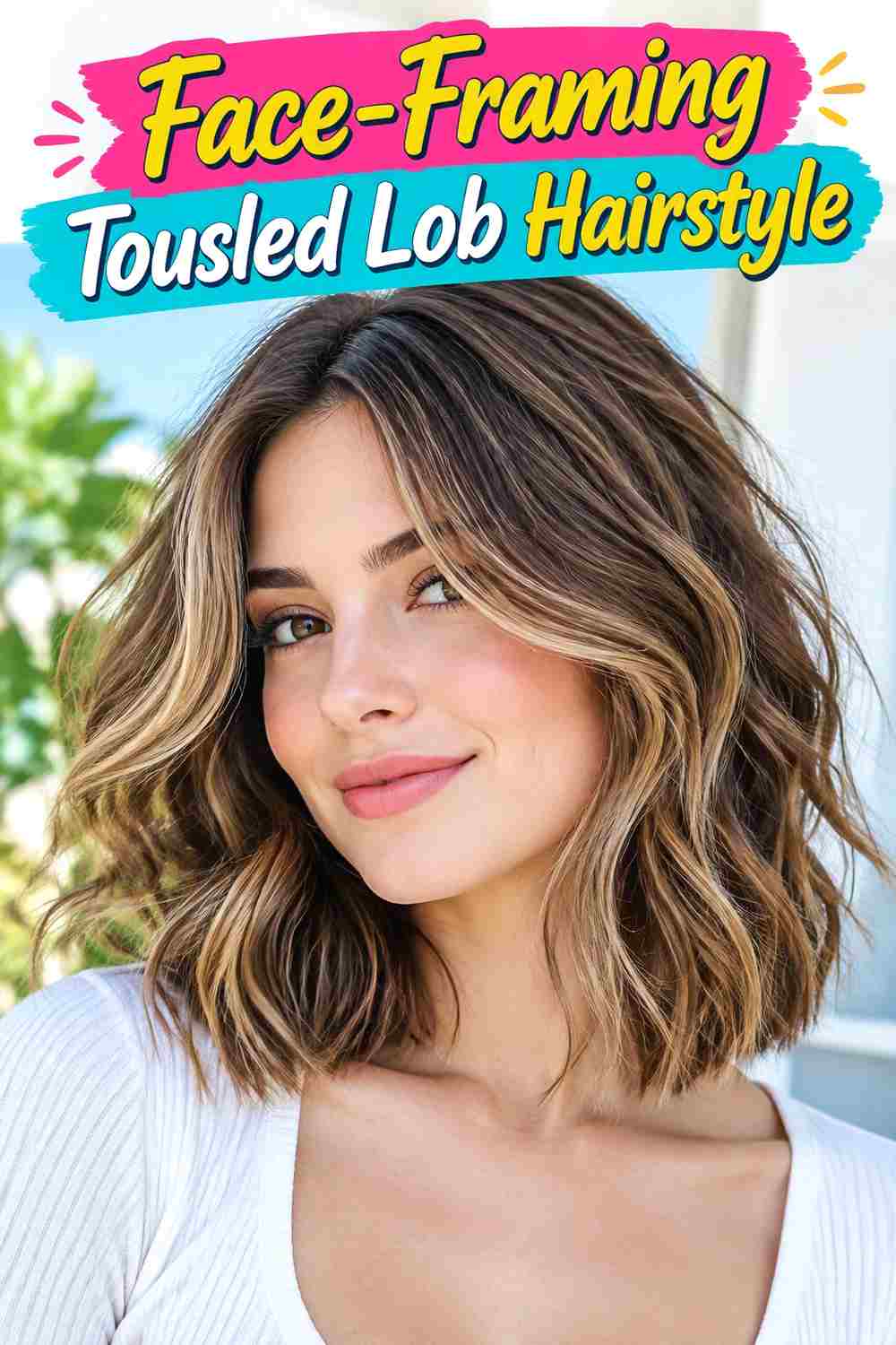 Face-Framing Tousled Lob Hairstyle