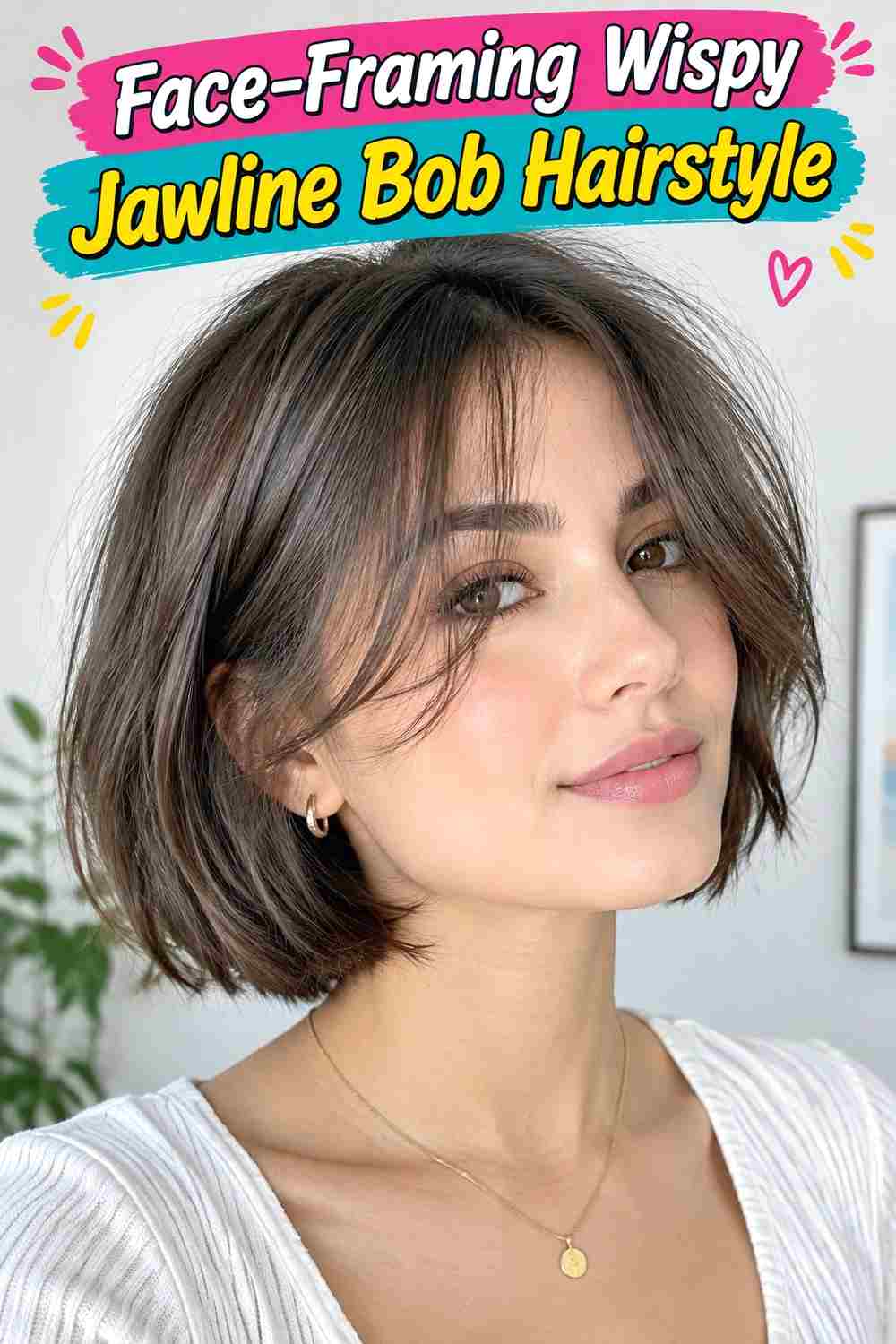 Face-Framing Wispy Jawline Bob Hairstyle