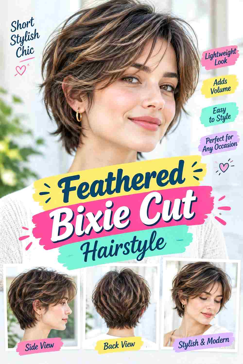 Feathered Bixie Cut Hairstyle
