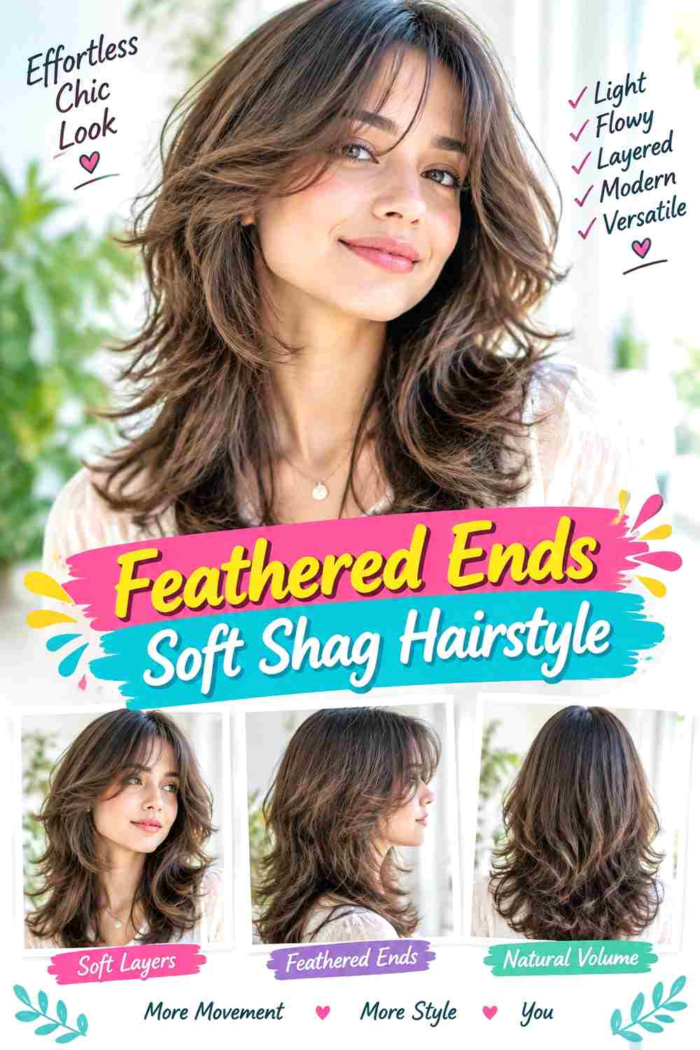 Feathered Ends Soft Shag Hairstyle