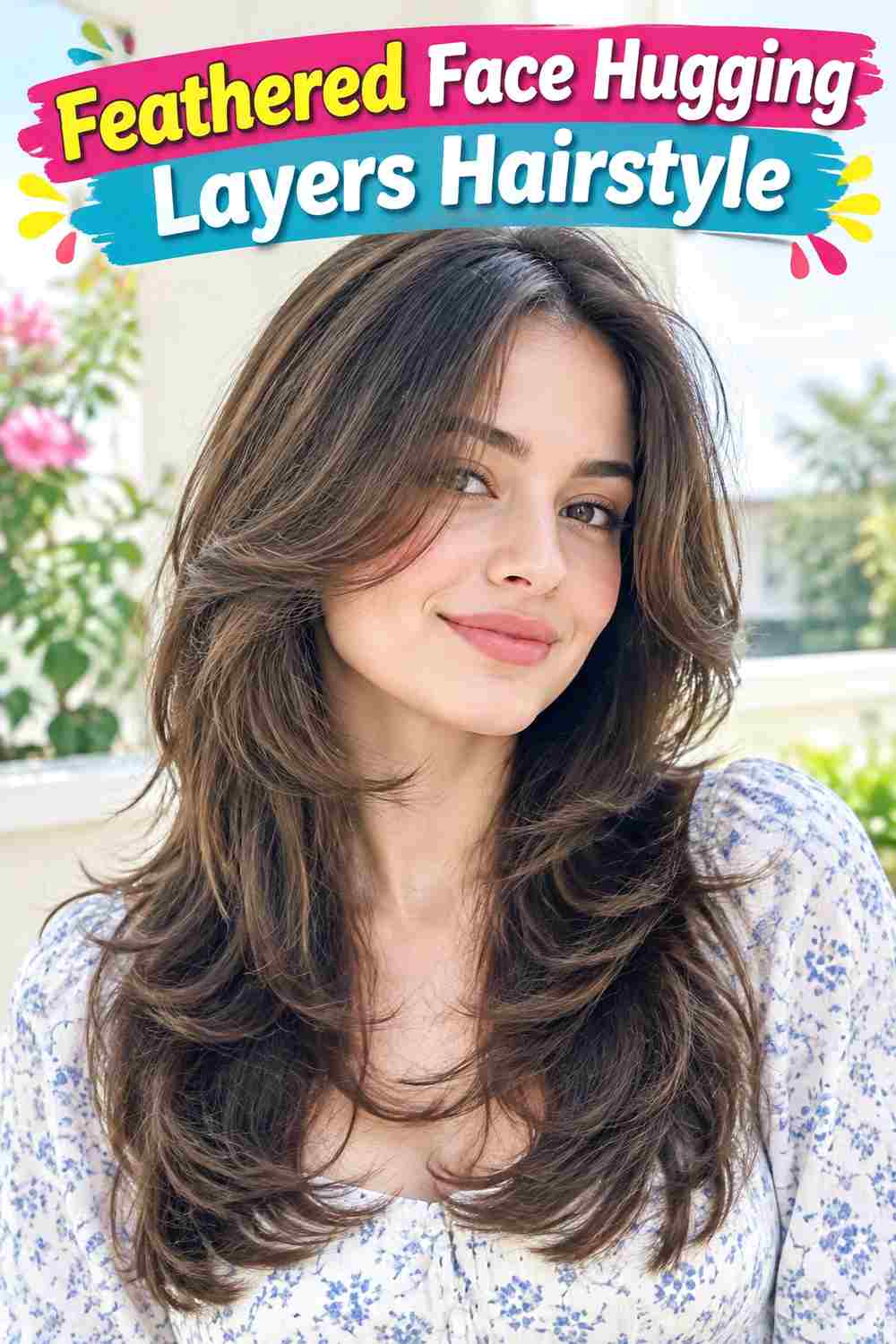 Feathered Face Hugging Layers Hairstyle