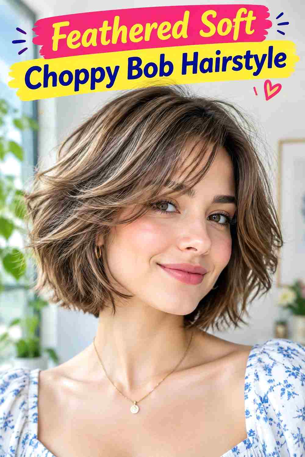 Feathered Soft Choppy Bob Hairstyle