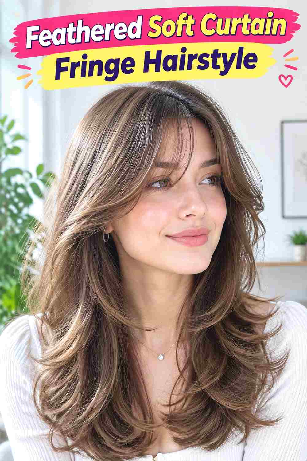 Feathered Soft Curtain Fringe Hairstyle