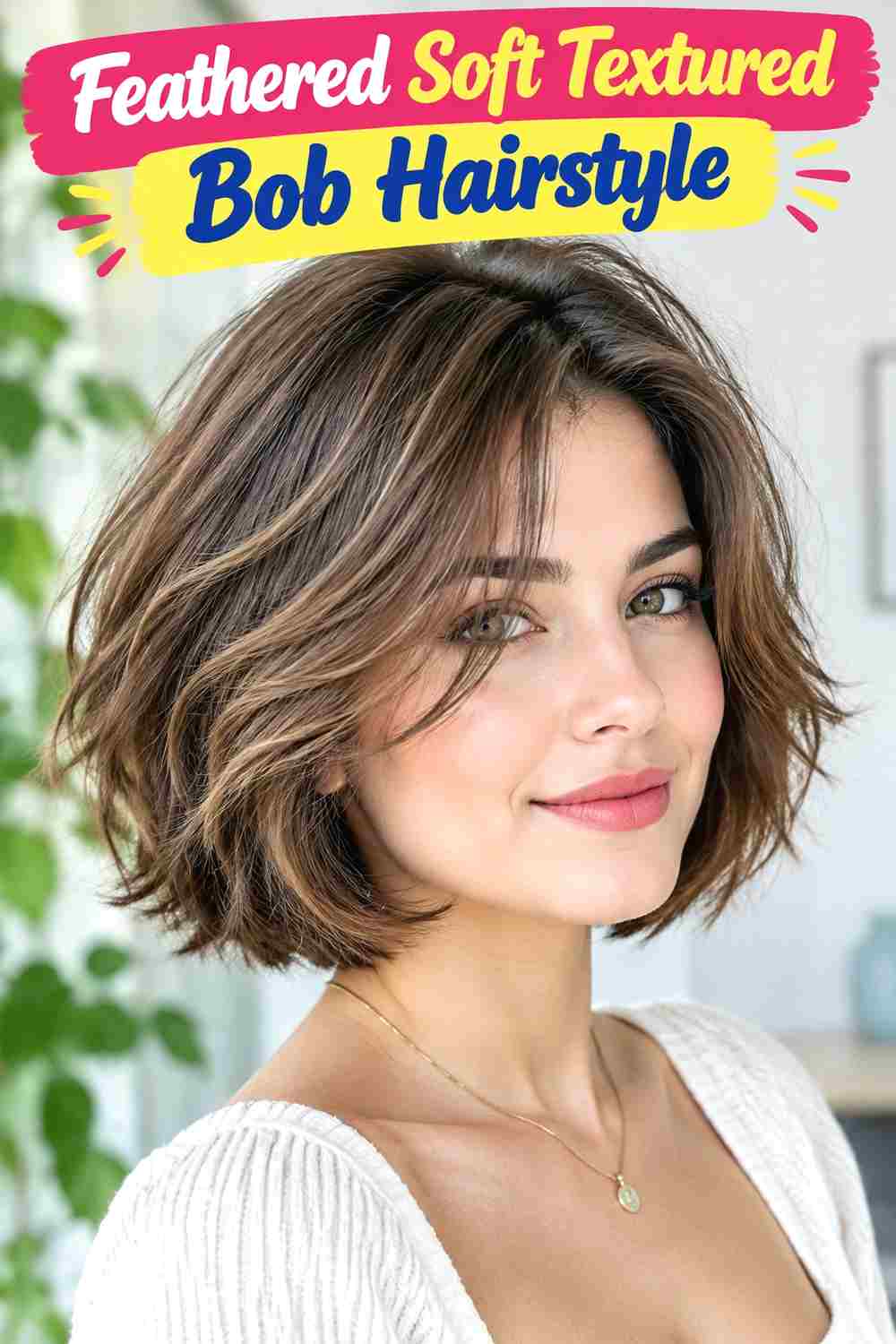 Feathered Soft Textured Bob Hairstyle