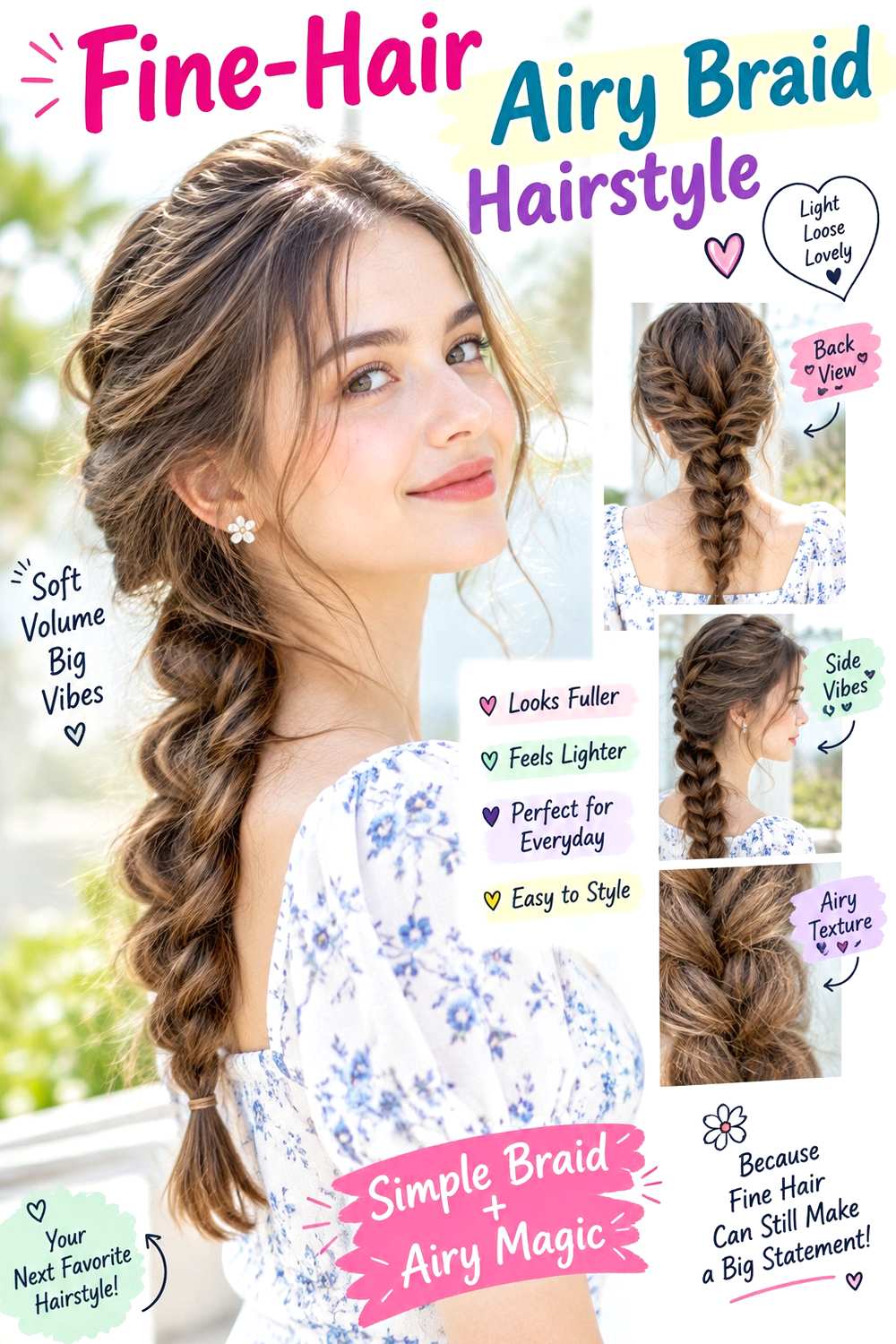 Fine-Hair Airy Braid Hairstyle