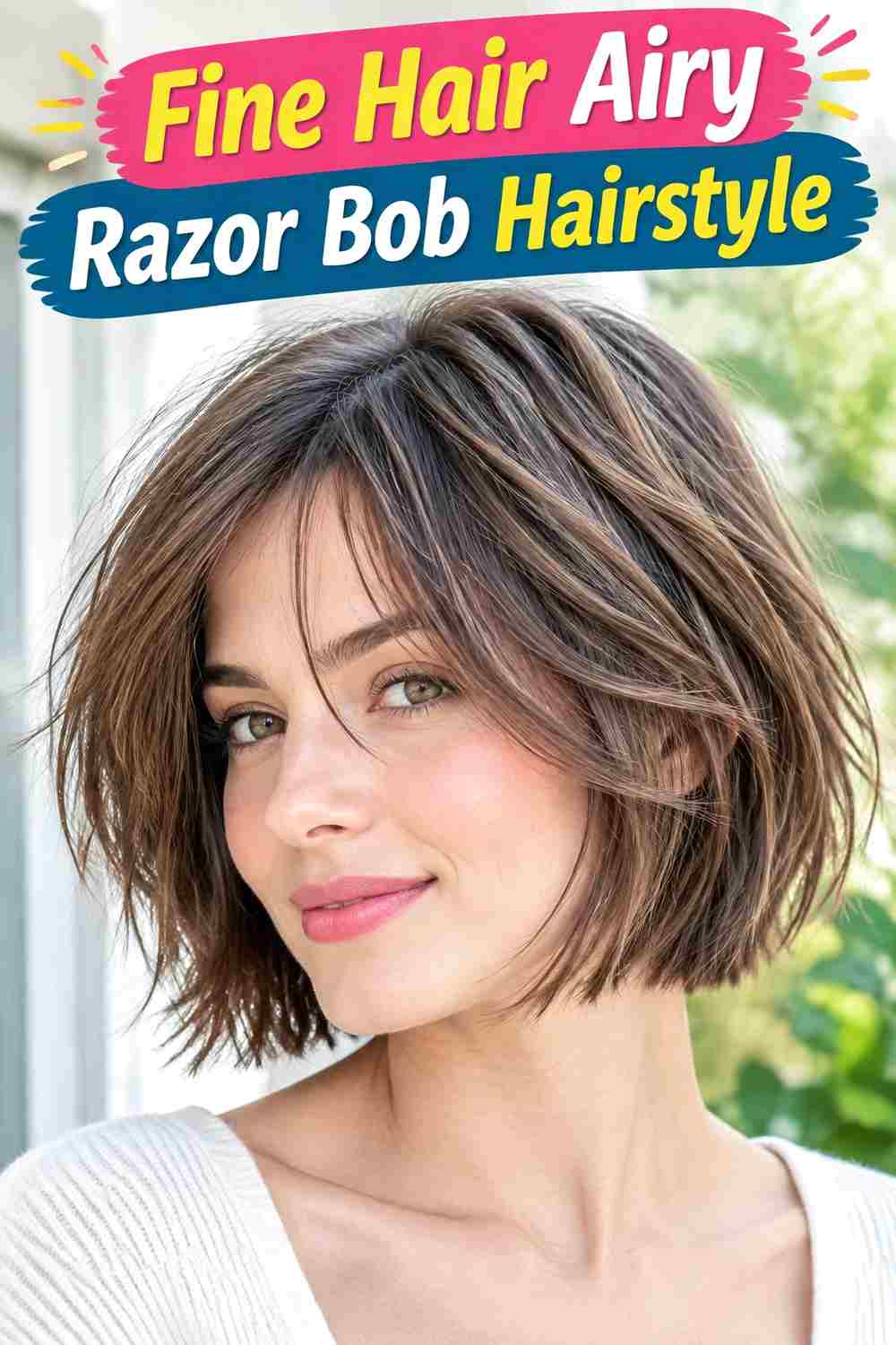 Fine Hair Airy Razor Bob Hairstyle