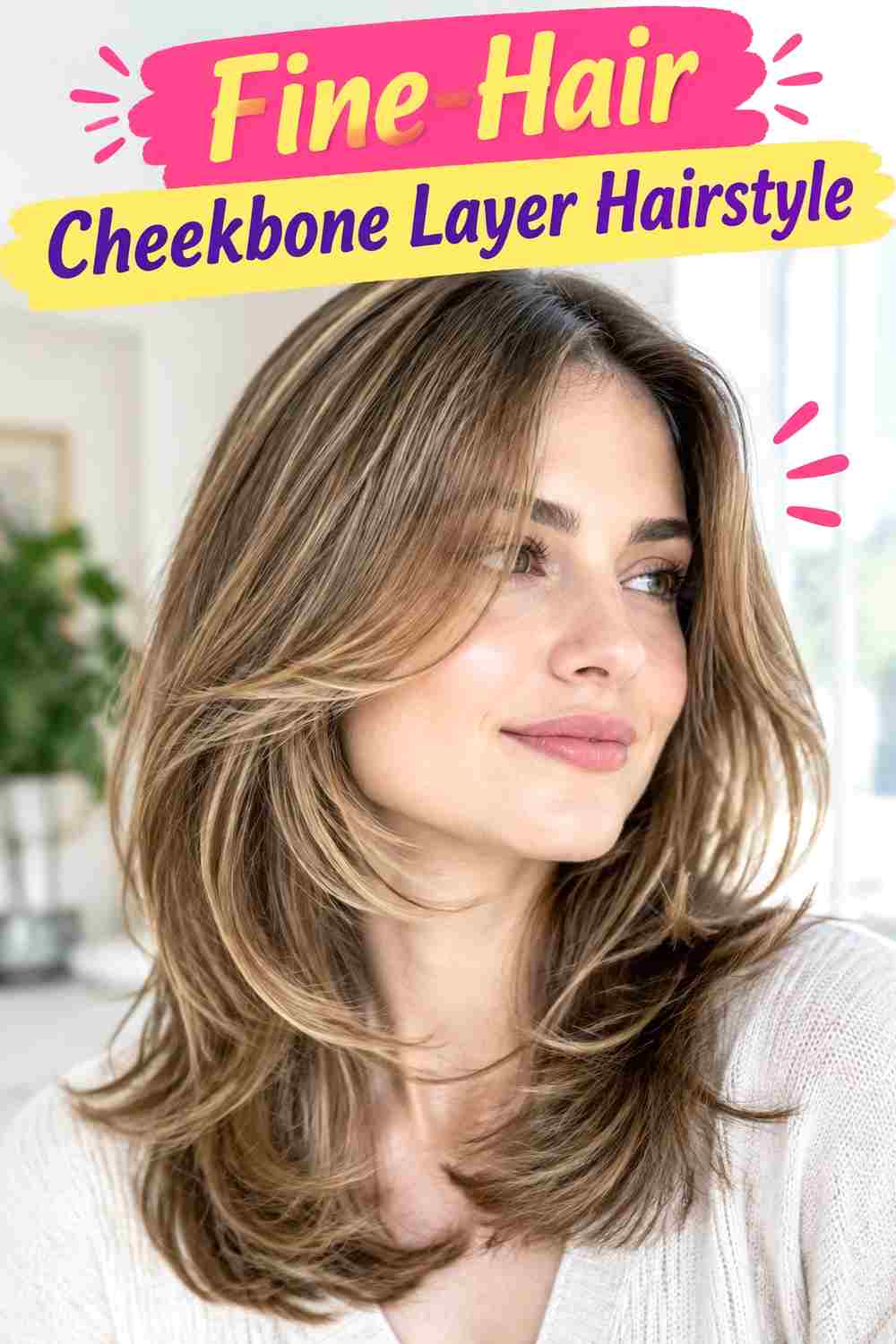Fine-Hair Cheekbone Layer Hairstyle