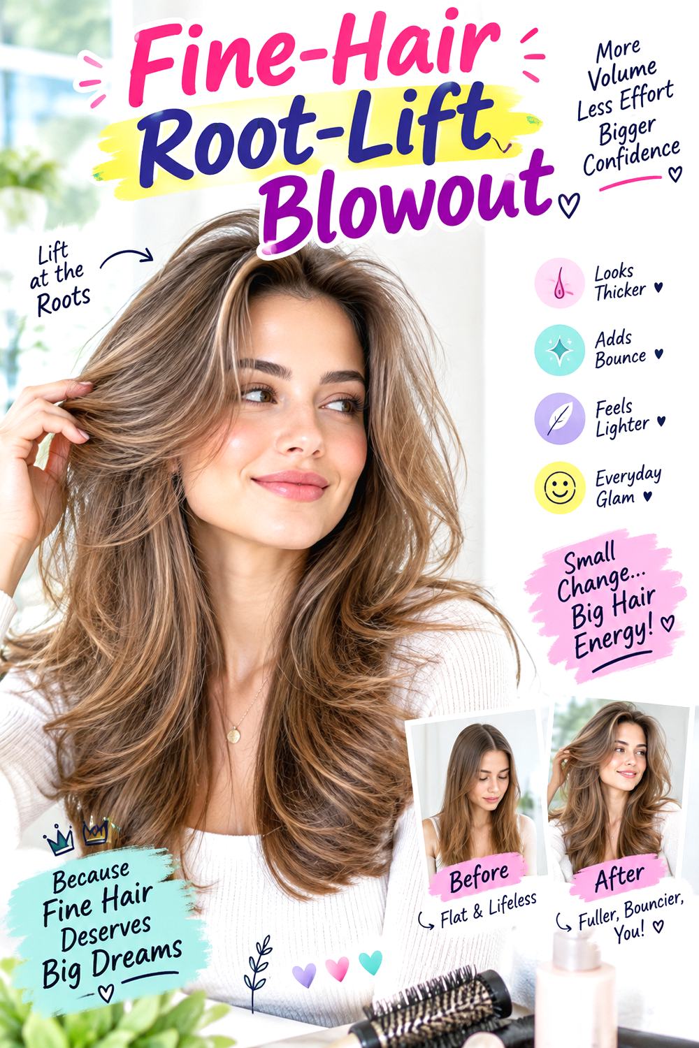 Fine-Hair Root-Lift Blowout
