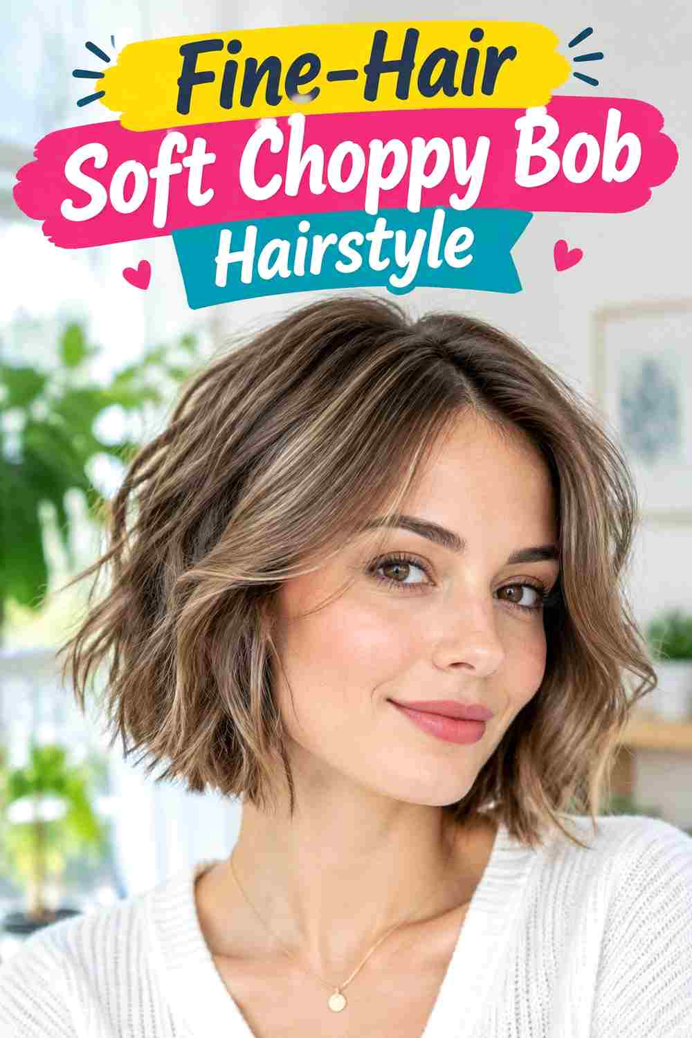Fine-Hair Soft Choppy Bob Hairstyle
