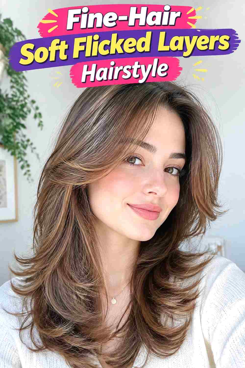 Fine-Hair Soft Flicked Layers Hairstyle