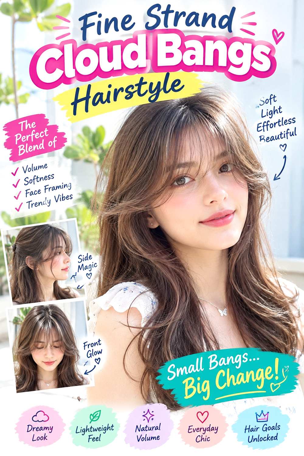 Fine Strand Cloud Bangs Hairstyle