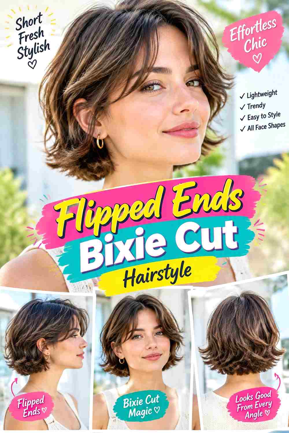 Flipped Ends Bixie Cut Hairstyle