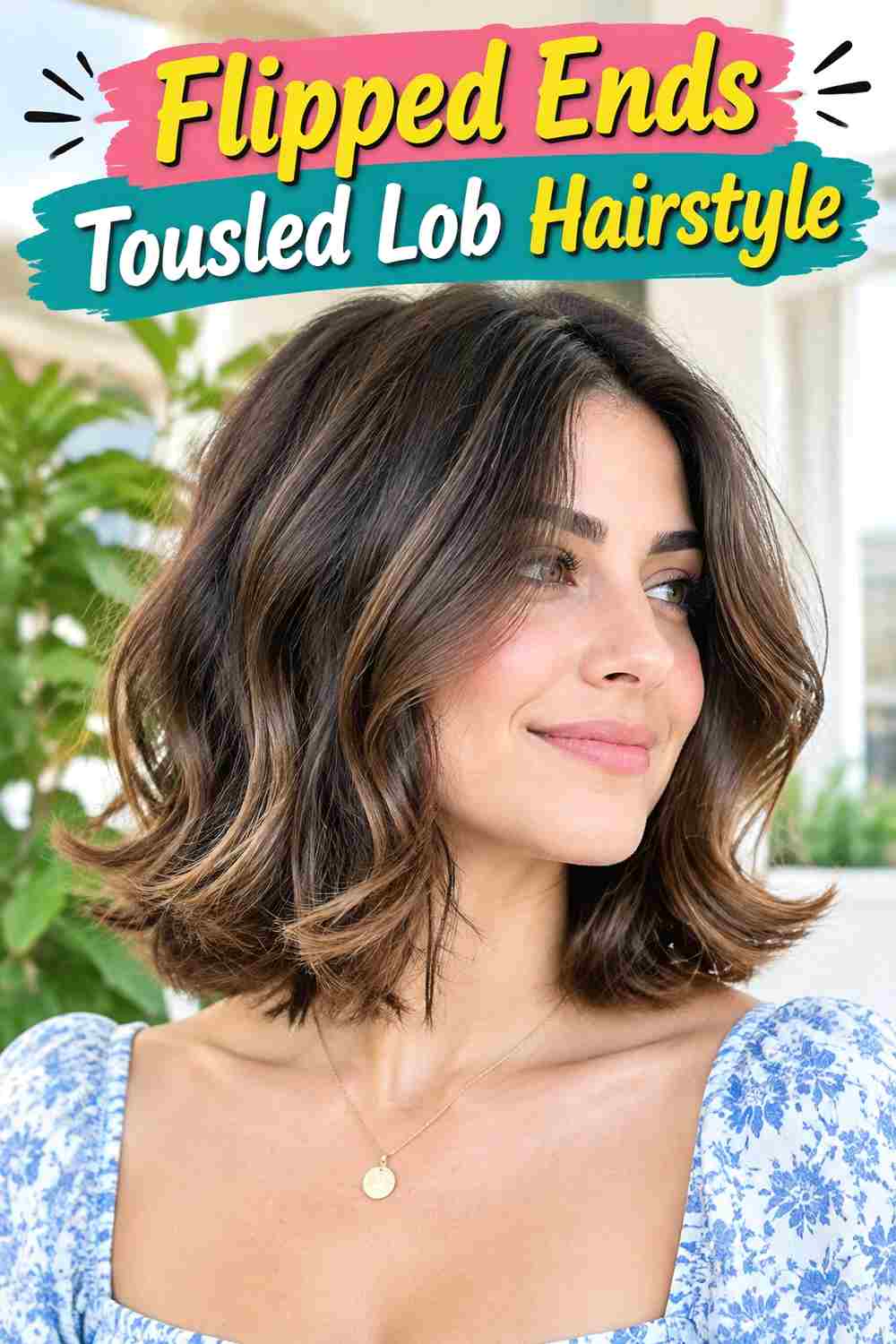 Flipped Ends Tousled Lob Hairstyle