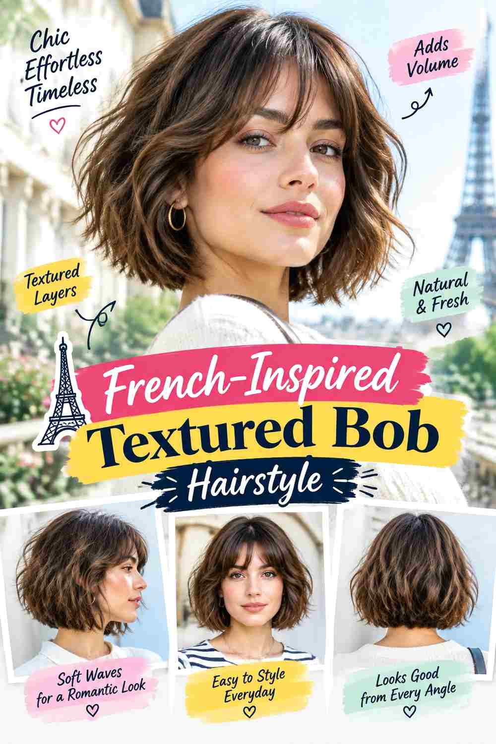 French-Inspired Textured Bob Hairstyle